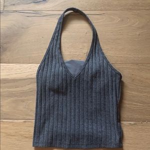 Black Knitted Halter Top